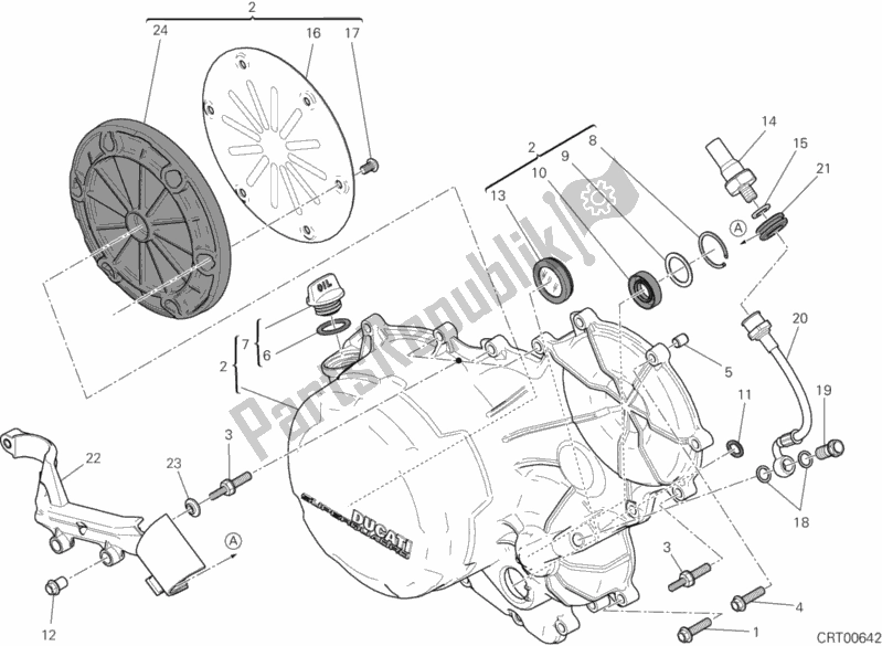 Alle onderdelen voor de Koppeling - Carterdeksel Aan De Zijkant van de Ducati Superbike 899 Panigale ABS 2015